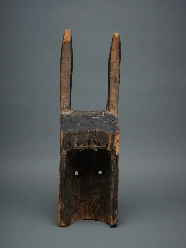 Africa, horned wood/paint mask, Image 1++